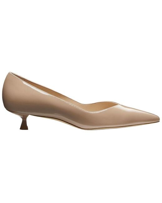 Stuart Weitzman Brown Eva 35 Patent Pump