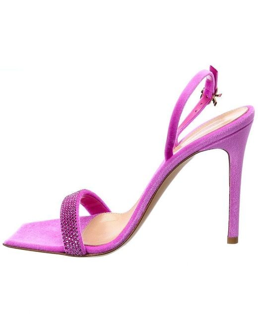Gianvito Rossi Pink Britney 150 Velvet Sandal