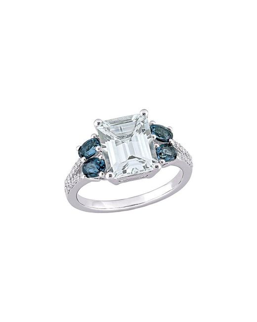 Rina Limor Blue Silver 4.12 Ct. Tw. Diamond & Gemstone Ring