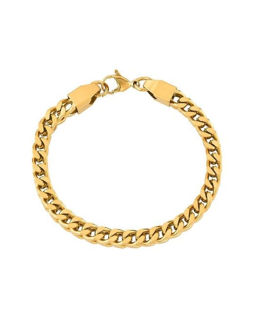 London Fog Metallic Cuban Link Bracelet for men