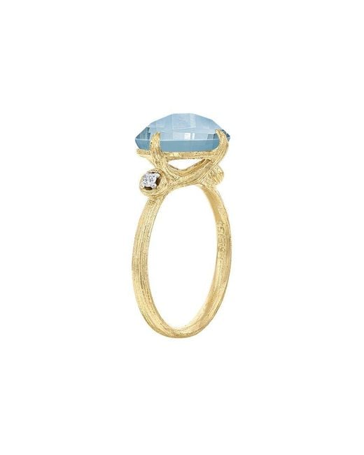 Reiss Blue 14K 4.80 Ct. Tw. Diamond & Topaz Cocktail Ring