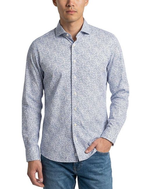 Eterna Blue Twill Shirt for men