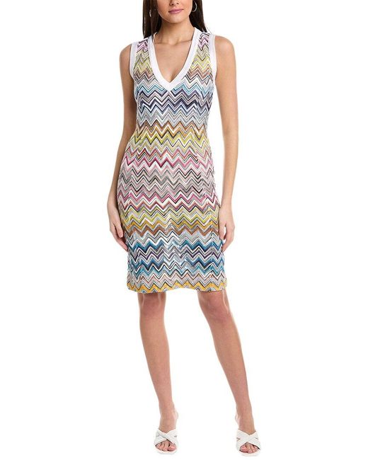 Missoni Multicolor Zigzag V-neck Dress