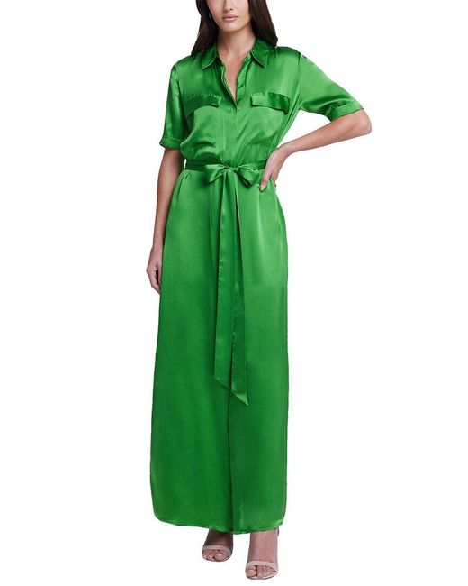 L'Agence Green Klement Cargo Silk Dress