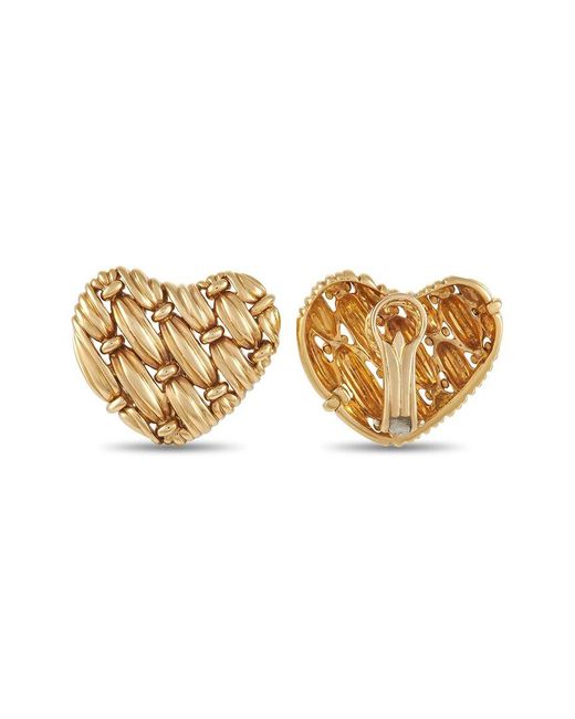 Tiffany & Co Metallic 18K Heart Clip-On Earrings (Authentic Pre-Owned)
