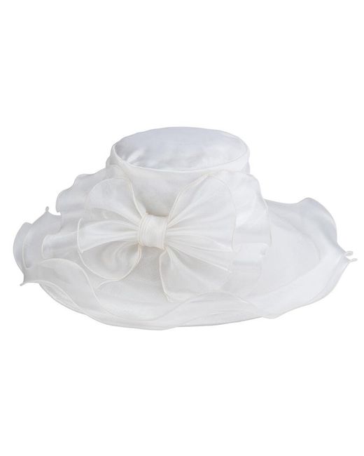 San Diego Hat White Organza Bow Hat