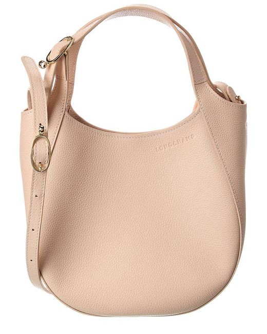 Longchamp Natural Le Foulonne Medium Leather Crossbody
