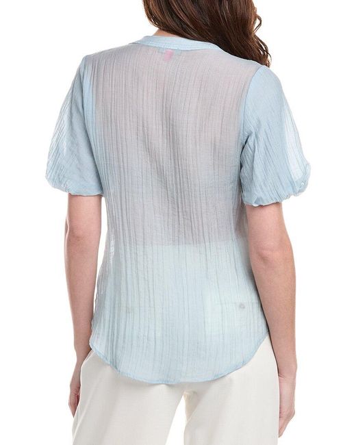 Vince Camuto Gray Embroidered Sequin Blouse