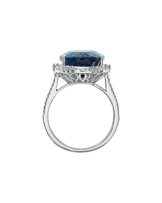 Effy Fine Jewelry Blue 14K 9.43 Ct. Tw. Diamond & London Topaz Ring