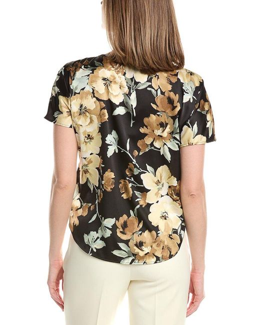 Anne Klein Natural Bateau Neck Satin Top