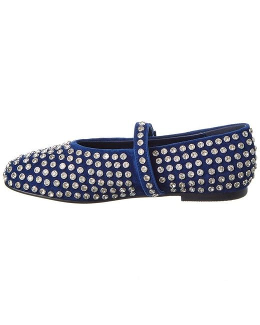 Tiffany & Fred Paris Blue Bedazzled Suede Flat