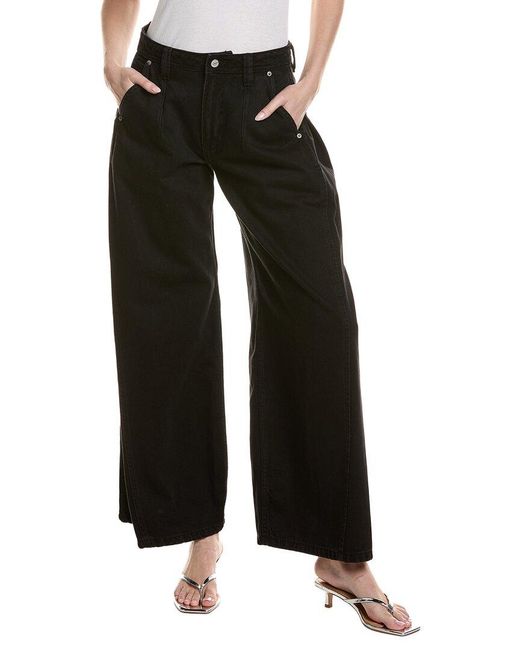 Free People Black We The Free Block Party Pleated Boyfriend Jean