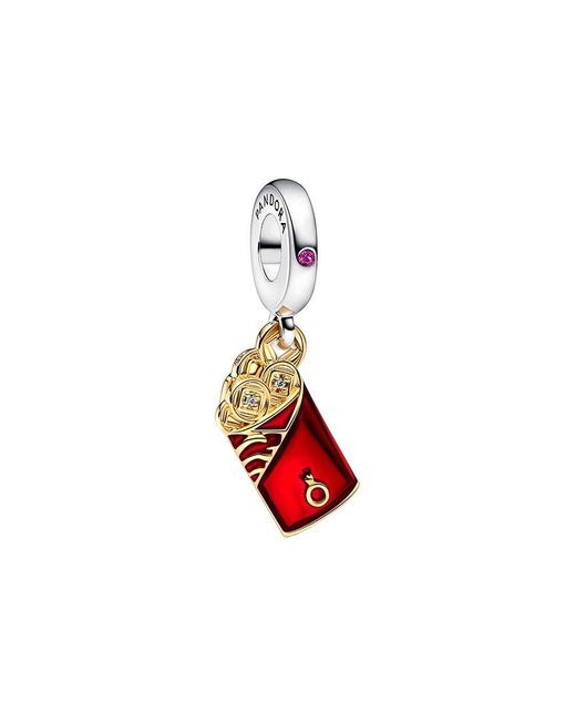 Pandora White Moments & 14K Plated Charm