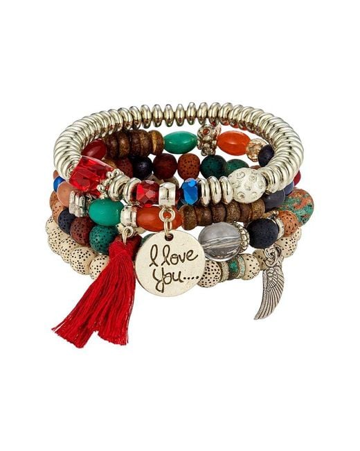 jean claude White Stainless Steel 4Pc Bracelet Set