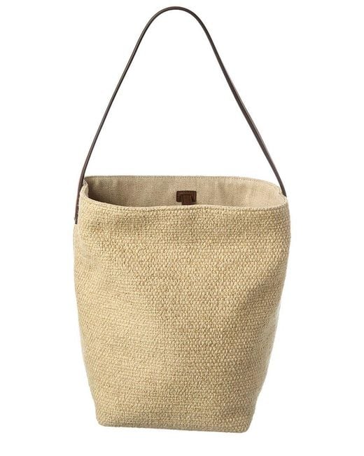 The Row Natural Canvas & Leather Tote