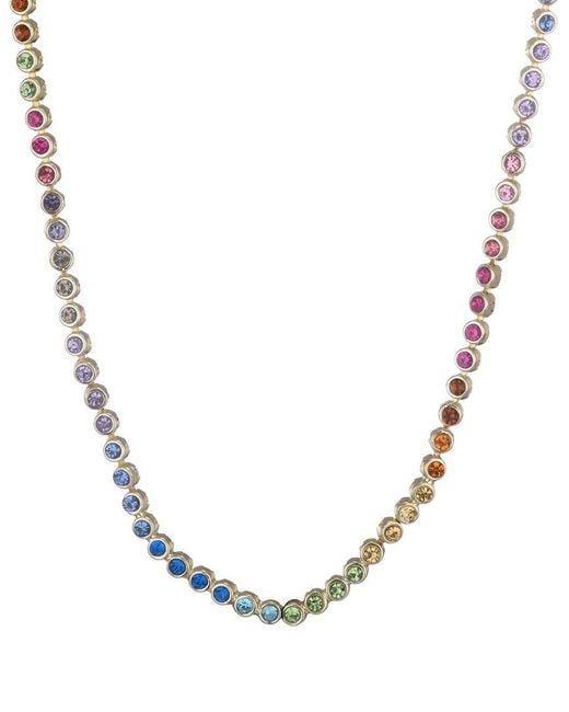Adornia Metallic 14K Plated Crystal Tennis Necklace