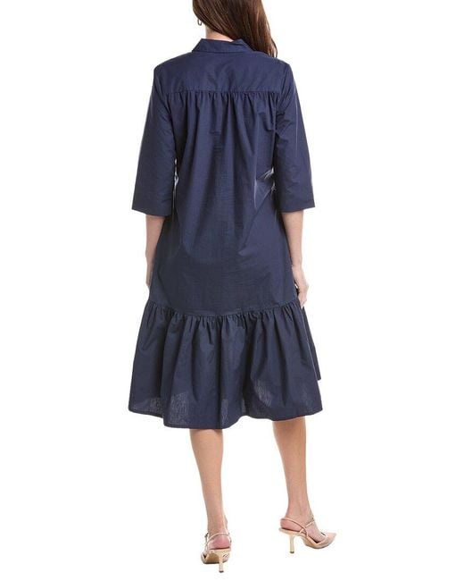 Masai Blue Solid Midi Dress
