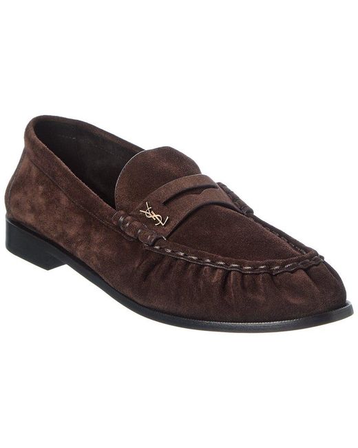 Saint Laurent Brown Suede Le Loafer