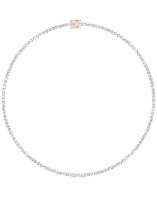 Lab Grown Diamonds White 14K Rose 15.23 Ct. Tw. Lab Grown Diamond Necklace