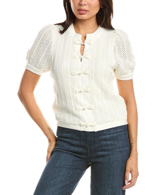 Tahari White The Billie Cardigan