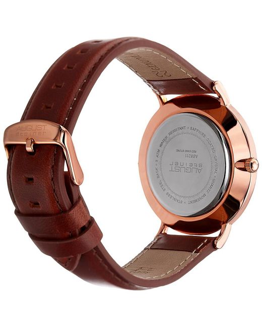 August Steiner Red Leather Watch for men