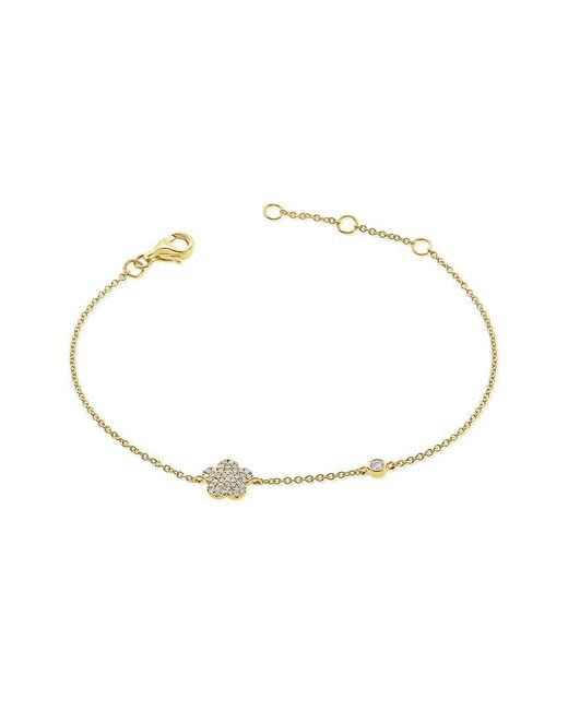 Sabrina Designs White 14K 0.17 Ct. Tw. Diamond Flower Bracelet