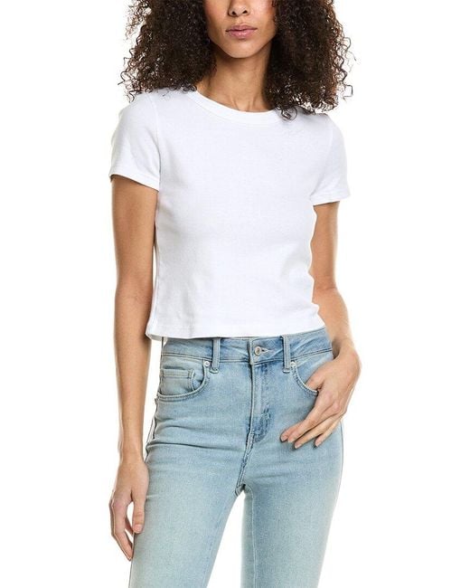 Michael Stars White Mimi Crop T-Shirt