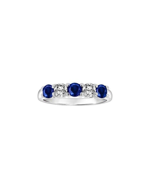 LEVARON Blue 14K 1.11 Ct. Tw. Diamond & Sapphire Stackable Ring