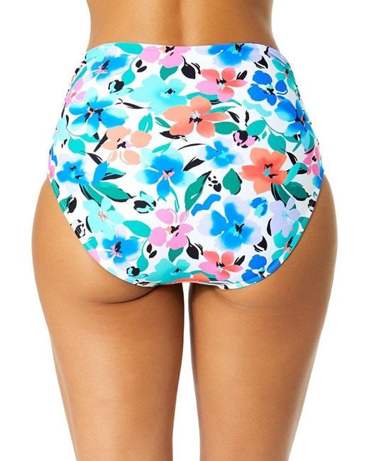 Anne Cole Blue Convertible Shirred Bottom