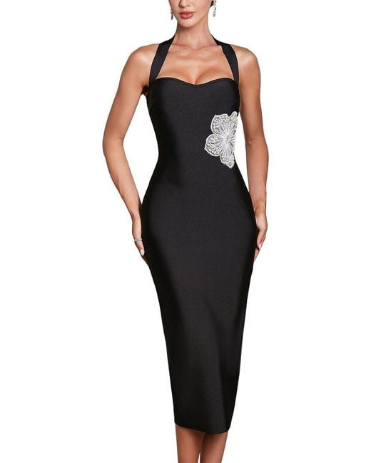 Ariele Tesoro Black Midi Dress