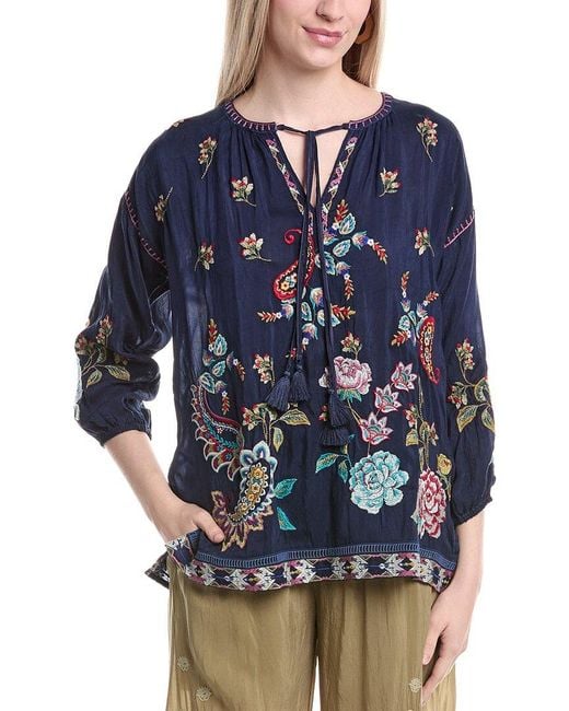 Johnny Was Blue Kendra Blouse