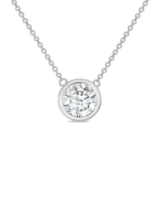 Diana M Metallic Diana M. 14K 12.00 Ct. Tw. Lab-Grown Diamond Pendant Necklace