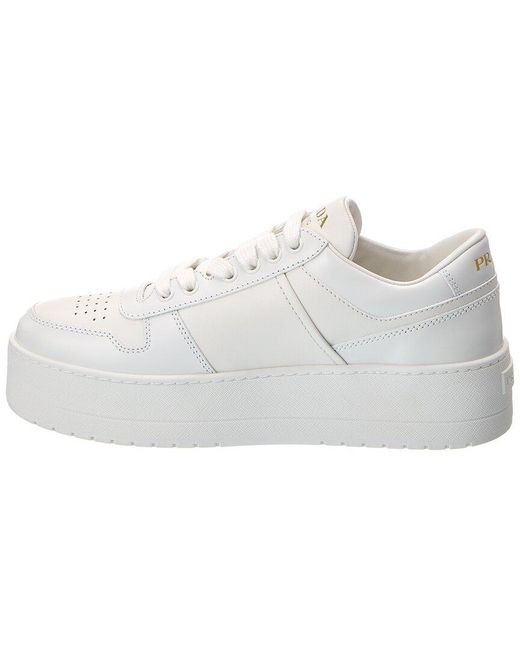 Prada White Downtown Leather Sneaker