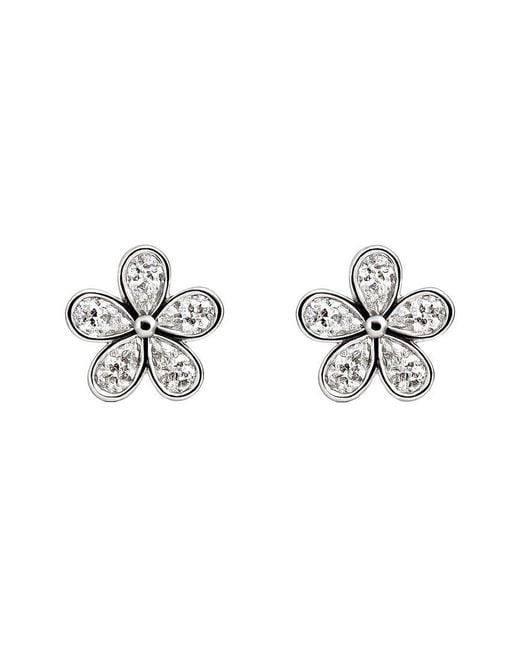 Prince Diamond & Jewelry Metallic 14K 1.75 Ct. Tw. Lab-Grown Diamond Lab-Grown Flower Earrings