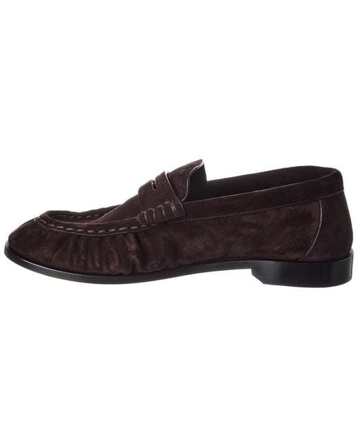 Saint Laurent Brown Suede Loafer