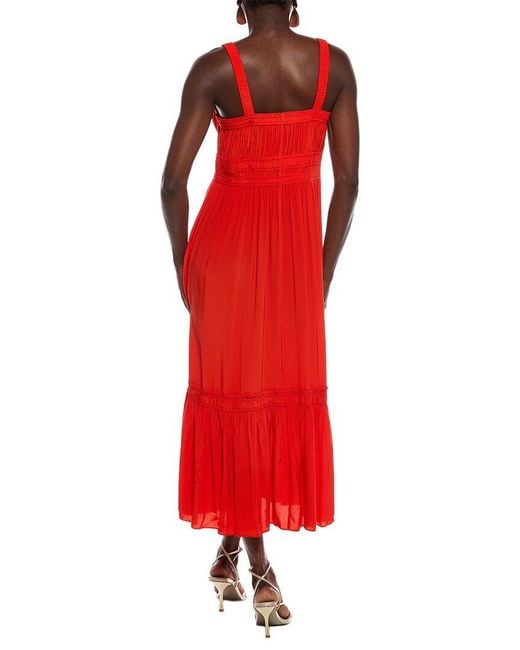Marc Cain Red Solid Midi Dress