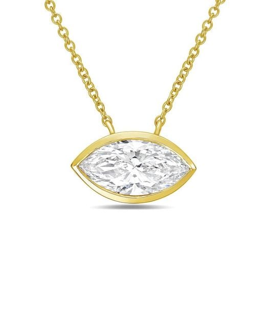 Diana M Metallic Diana M. 14K 15.00 Ct. Tw. Lab-Grown Diamond Pendant Necklace