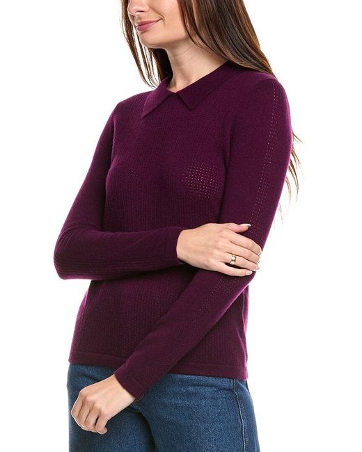 Kier + J Purple Kier + J Wool & Cashmere-Blend Polo Sweater