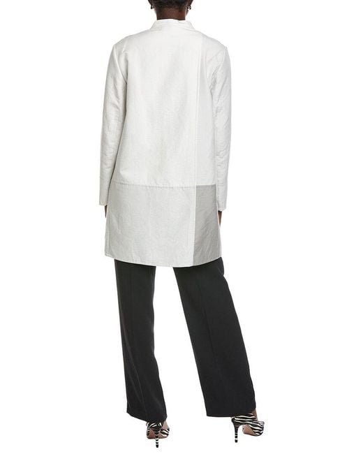 Akris White Hector Silk-Blend Coat