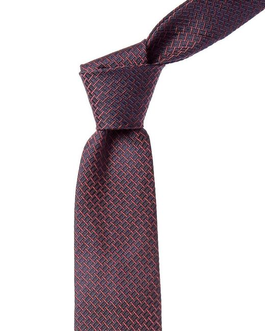 Canali Purple Burgundy Silk Tie for men