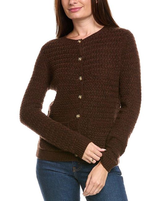 Kier + J Brown Kier + J Basket Weave Wool & Cashmere-Blend Cardigan