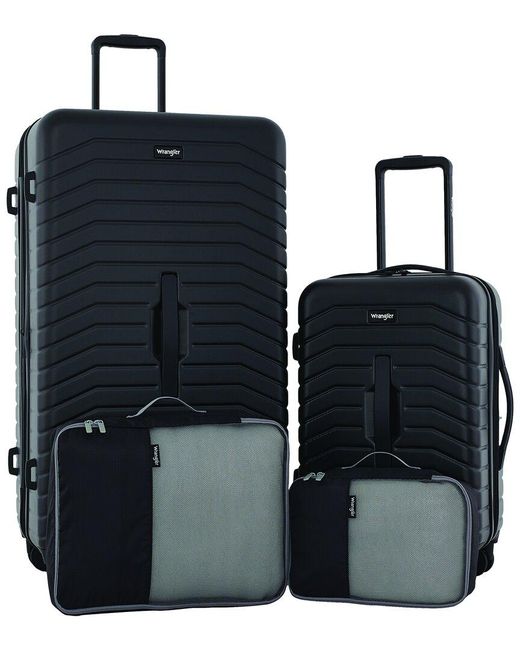 Wrangler Black Cameron 4Pc Expandable Luggage Set