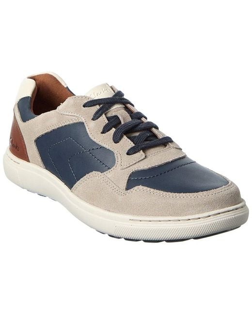 Clarks Blue Mapstone Sport Leather Sneaker for men