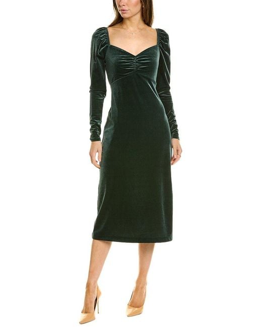 Boden Green Velvet Jersey Midi Dress