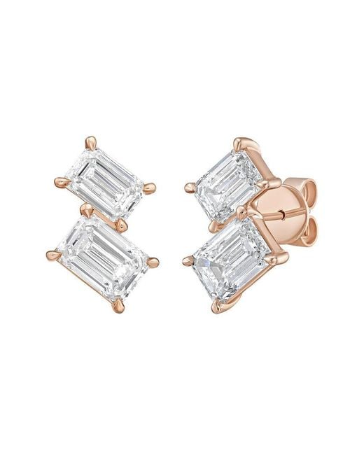 Diana M White Diana M. 14K Rose 12.00 Ct. Tw. Lab-Grown Diamond Earrings