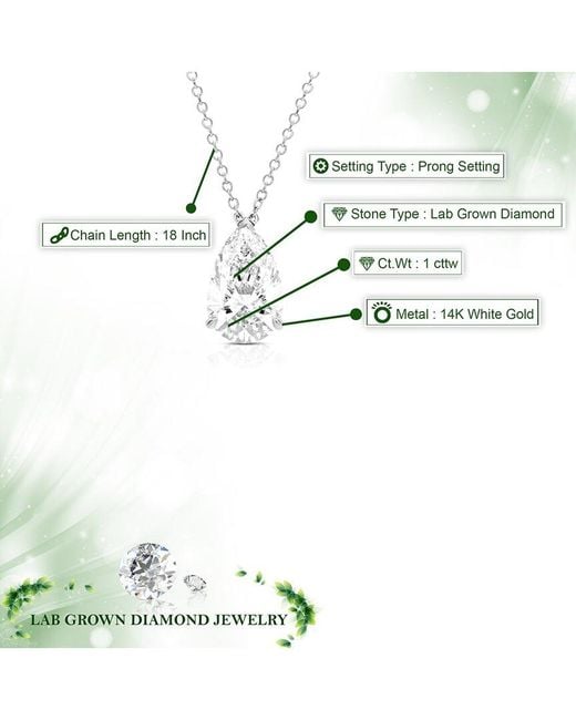 Amairah White 14K 1.00 Ct. Tw. Lab-Grown Diamond & Gemstone Pendant Necklace
