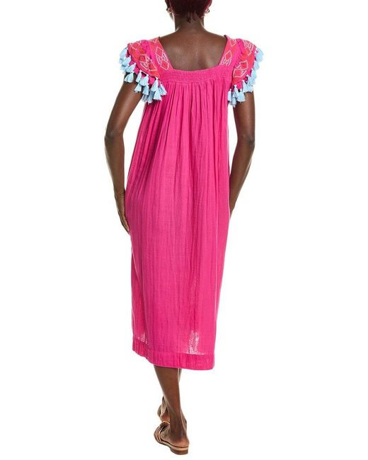 MER ST BARTH Pink Sandrine Maxi Dress