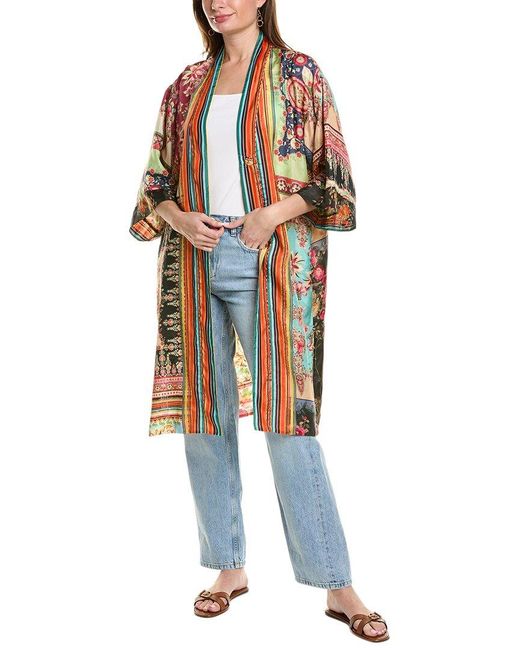 Johnny Was Multicolor Petite Journey Silk Reversible Kimono