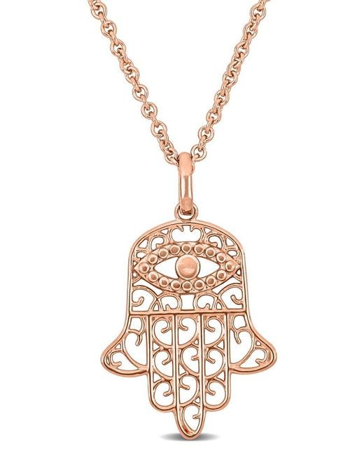 Italian Silver Metallic Hamsa Pendant