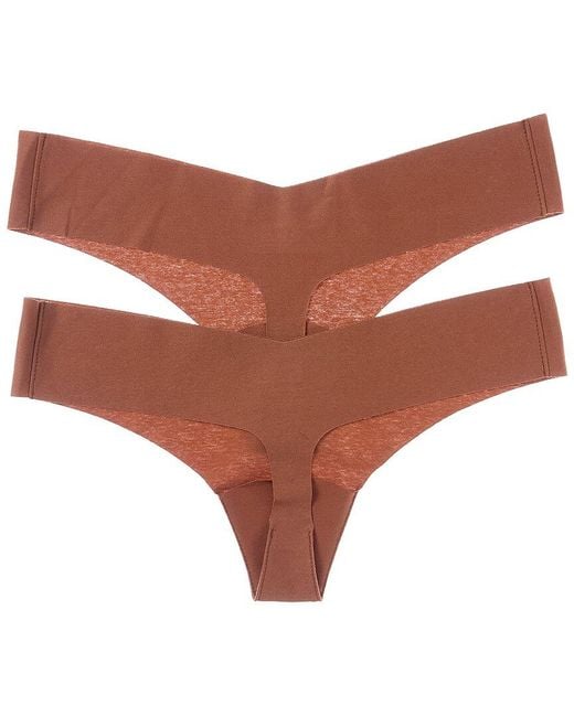 Commando Brown Commando Set Of 2 Thong Panty